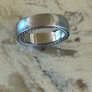 David Yurman Mens Streamline Band Ring in Grey Titanium Sz 8.5